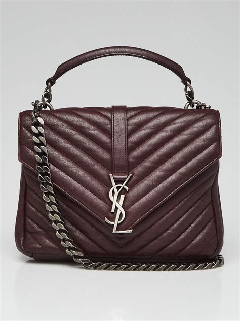 ysl college bag burgundy|ysl college bag medium beige.